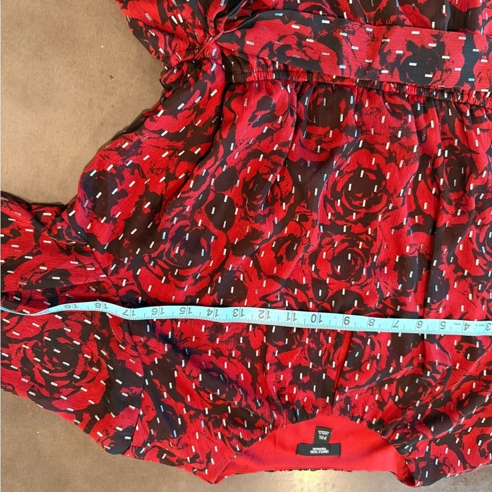 Simply Vera Vera Wang Red and Black Long Sleeve Dress - Picture 8 of 8